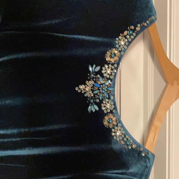 NWT Alex Evenings size 12 green velvet dress - Picture 10 of 15